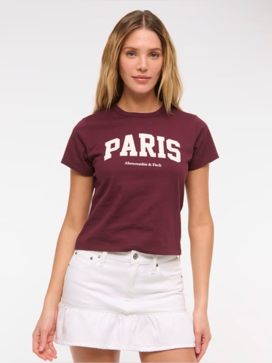 A&F Mid Rise Drop Waist Ruffle Denim Mini Skirt - Picture 2 of 3